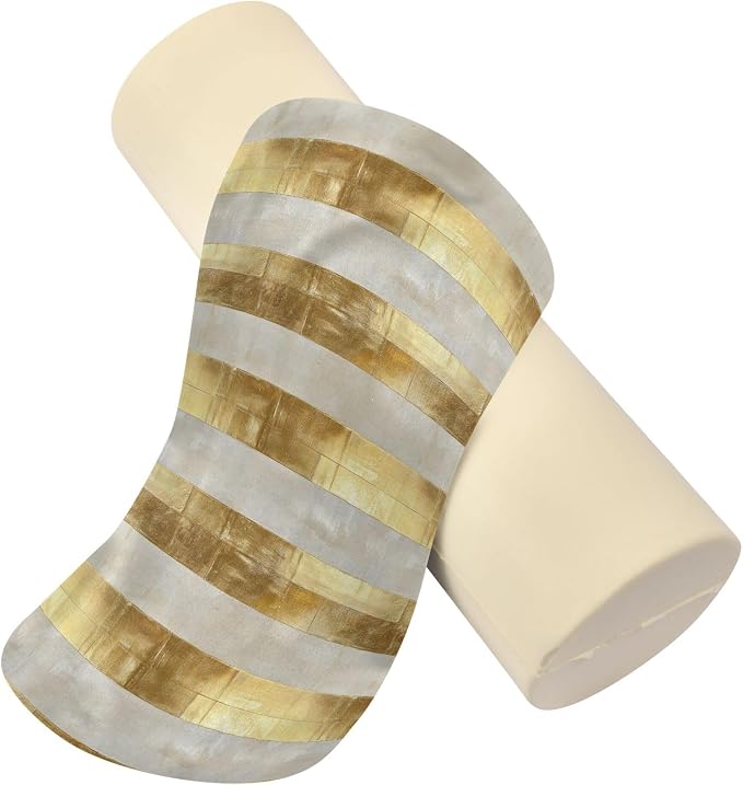 Bolster Pillow for Couch Yoga Neck Roll Pillow Decorative Round Pillows Decorative Cylinder Pillows for Bed Bed Support Pillow Gold Stripe