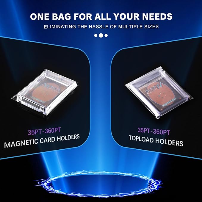 Oversized Team Bags for Trading Cards - Large Size Resealable Card Sleeves Perfect for 80 Loose Cards, 35PT to 360PT Toploaders & Magnetic Card Holders, Semi Rigid Card Holder Storage(500 Count)