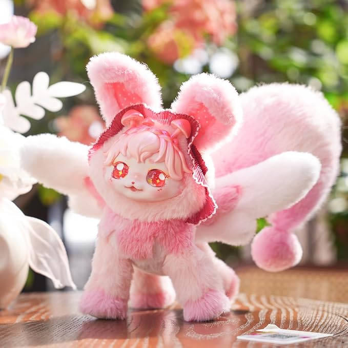 Wizarding Forest Fairy Plush Doll Series, 9 inch Fantasy Collectible Plush Toy with Wings and Tail, Soft Stuffed Animal for Kids, Girls, and Collectors - Red Spirit