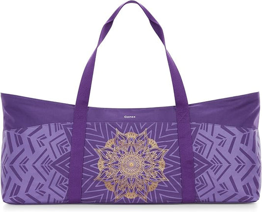 Gonex Yoga Mat Bag, Extra Canvas Gym Bag with Waterproof Pocket Metal Zipper, Fits Mat & Blocks, Stylish Yoga Mat Carrier for Women, Ideal for Yoga, Pilates, Workout, Travel