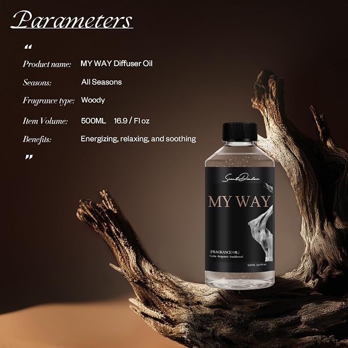 My Way Diffuser Oil - Hotel Diffuser Oil Inspired by Luxury 5-Star Hotel - Woody Notes - Comforting Cedar, Cypress, Lemon - Fragrance Oil Fits Any Diffuser, 500mL
