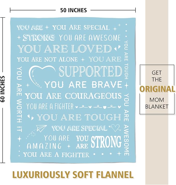Gift for Women, Get Well Soon Blanket, Sympathy Gift for Her Him | Thinking of You Present, Inspirational Birthday Gift for Sister Friend Daughter Son Coworker Nurse, 60'' x 50''