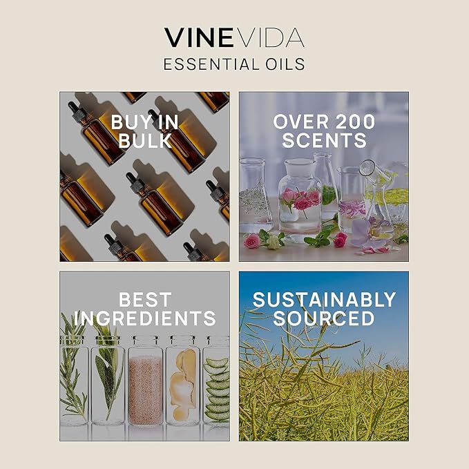 VINEVIDA [32oz] Basil (Sweet) Essential Oil 32 oz - Bulk Essential Oil for Soap Making and Candle Making