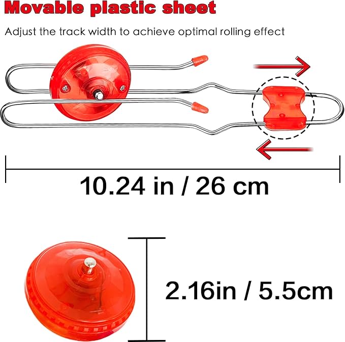 Jishi Retro Magic Rail Twirler Toy 3-Pack LED Light Up Glow Gyro Wheel Magnetic Yoyo Toys, Nostalgia Classic Vintage Gifts Party Favors for Kids Ages 3+ Year Old Boys Girls Christmas Stocking Stuffers