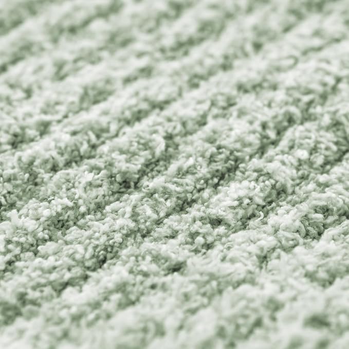 MH MYLUNE HOME Ultra Soft Ribbed Throw Blanket Plush, Green, 60"x80" | Reversible Fleece Throw Blanket, Comfy Fluffy Fuzzy Plush Blanket Throws for Couch Sofa Bed, Cozy Blankets for Women Gift