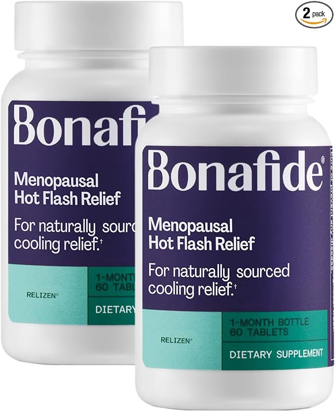 Bonafide Naturally Sourced Cooling Relief for Hot Flashes & Night Sweats Relizen – Hormone-Free, Clinically Studied Formula with a Proprietary Blend of Four Swedish Botanicals — 2-Month Supply
