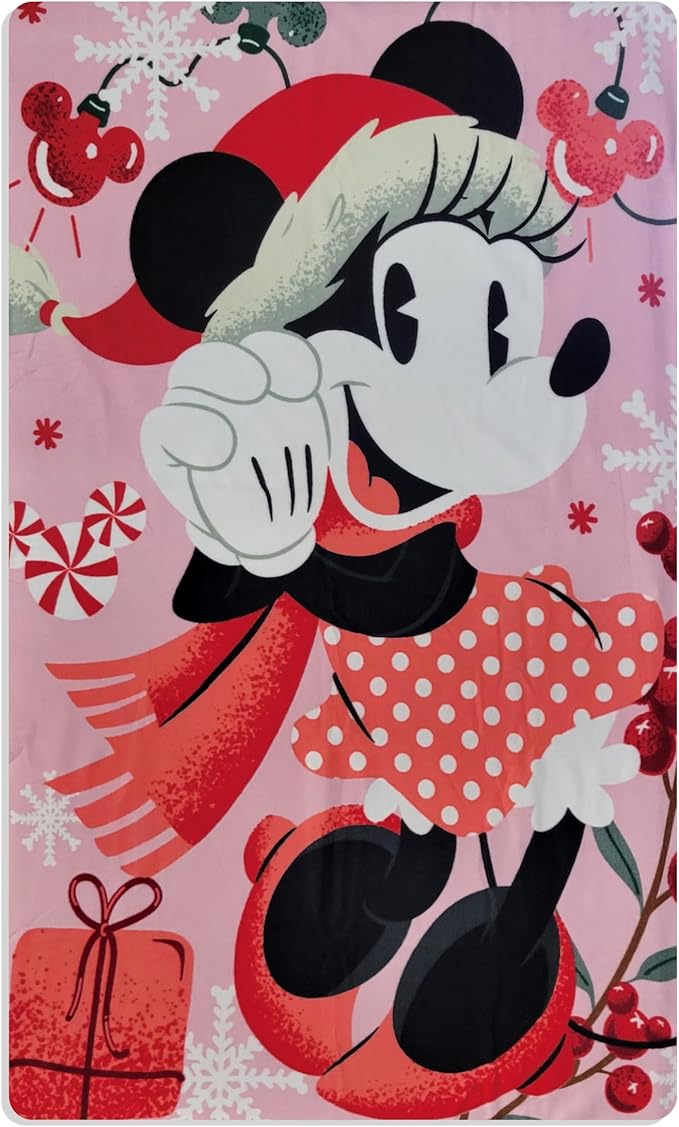 Official License Character Girls Pink Fleece Soft and Cozy Throw Blanket (40" x 60) (Minnie 3)