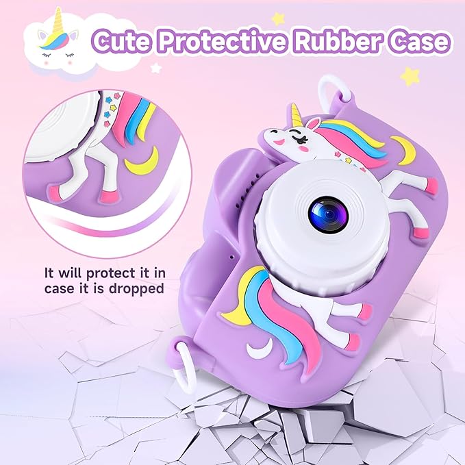 Kids Camera Digital Camera for Age 3-8, 1080P Toddler Camera for Kid with 32GB SD Card, Toddler Girls Toys Age 6-8, Christmas Birthday Gifts for Children