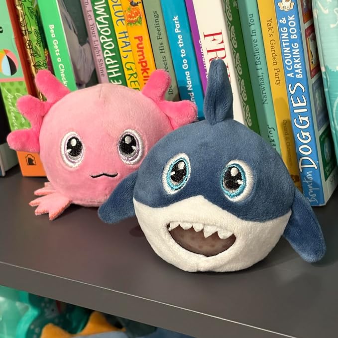 The Petting Zoo Axolotl Stuffed Animal Plushie, Gifts for Kids, Squishiez Sealife Animal Squeeze Toy, Pink Salamander Plush Toy, 3 inches