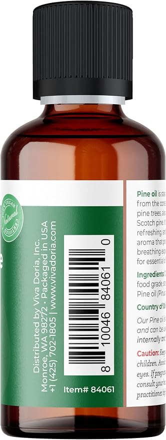 Viva Doria Pine Needle Essential Oil, 100% Pure, Natural, Pine Essential Oil, Undiluted, for Aromatherapy | Food Grade, 30 mL (1 Fluid Ounce)