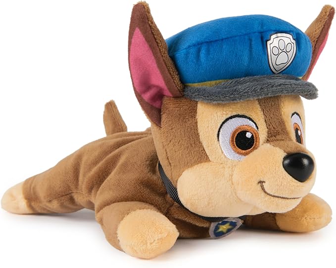 Paw Patrol GUND Chase Plush, Official Lounging Chase Plush Toy, Weighted Stuffed Animal, Sensory Toy for Ages 1 and Up, 8”