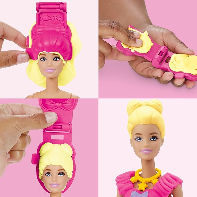 Play-Doh Barbie Ruffles and Bows Set, Make Doll Clothes with Modeling Compound & 9 Fashion Accessories, Arts & Crafts for Girls & Boys 5+