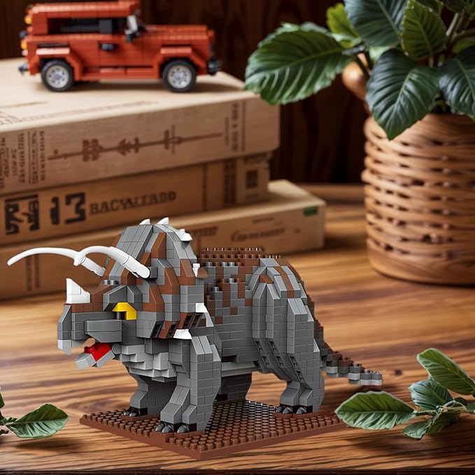 Dinosaur Micro Mini Building Block Sets for Adults, No Compatible with Lego, Building Toys for Home & Office Decor, MOC 3D Creative Model Gifts for Christmas