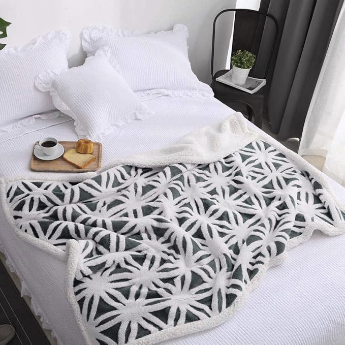 LOMAO Sherpa Fleece Blanket Gifts for Mom Dad Cozy Soft Throw Blanket for Women Men Birthday Gifts Dual Sided Couch Sofa Bed Blanket (Dark Grey, 90''x90'')