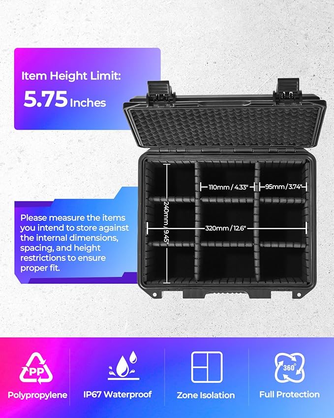 Sports Card Case, Trading Graded Card Storage Box with 9 Dividers for PSA MTG TCG Zion BCW Card Sleeve, Waterproof Protective Sports Cards Organizer Carrying Case for Magnetic Cards / Top Loaders