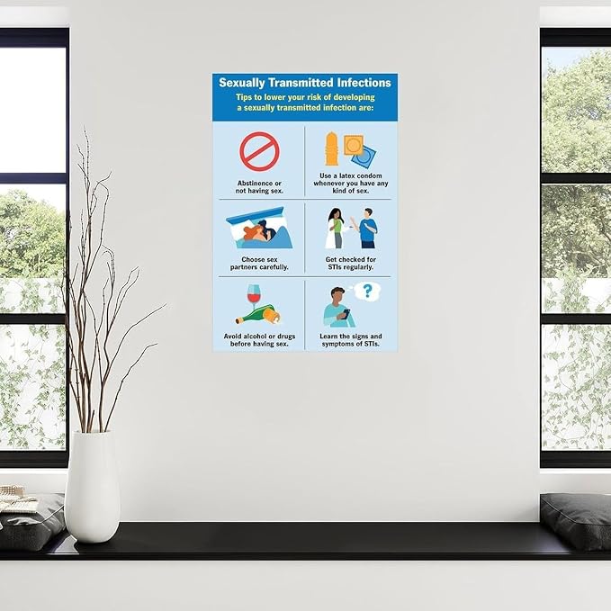 Sexually Transmitted Infections (STI) STD Guidelines Poster 4 Canvas Painting Wall Art Poster for Bedroom Living Room Decor (Unframe-style, 16x24inch(40x60cm))
