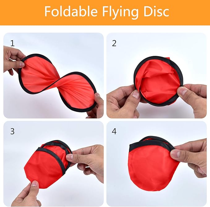 Mototo 48 Pieces Foldable Flying Disc Fans with Bag Folding Pocket Toy Set for Kids Fun Birthday Party Favors Summer Outdoor Activity Game Halloween Christmas, 12 Colors