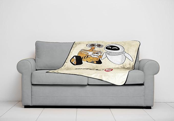 Jay Franco Kids Plush Throw Blanket – Soft & Cozy Fleece Throw for Bedroom & Couch Décor, Official Licensed Product, Beige - Wall-E, 40x50 - Travel Blanket