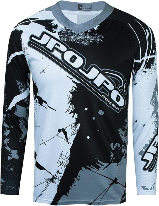 Boy Girl Cycling Jersey Kids Mountain Bike Motocross Long Sleeve Shirt Biking Tops 4-14 Years