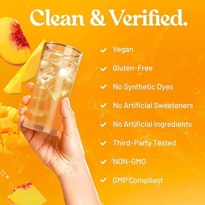 Third Nature Calm Powdered Drink Mix for Stress Support, Relaxation, Healthy Cortisol & Focus - No Sugar, Non-GMO On-The-Go Calming Drink with Magnesium Glycinate, GABA, Peach Mango, 28 Stick Packs