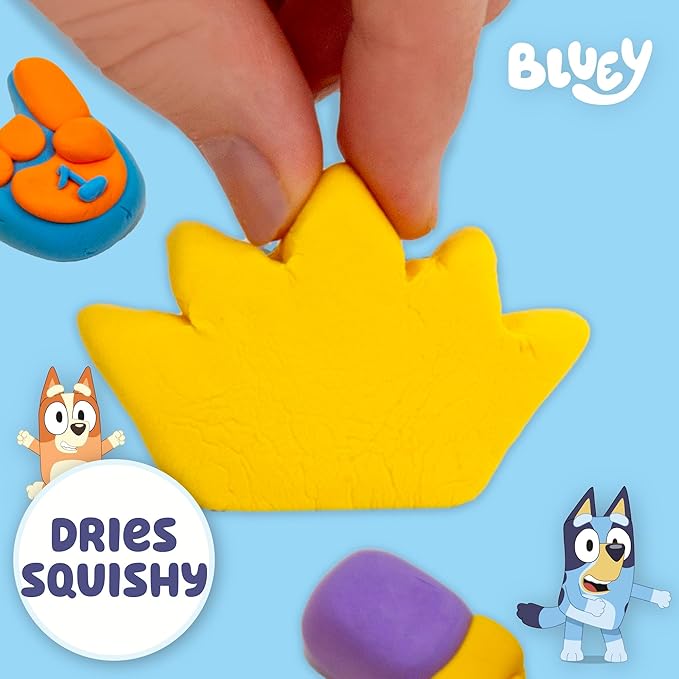 Bluey Mixy Squish Air-Dry Clay with Molded Lids, 4-Pack