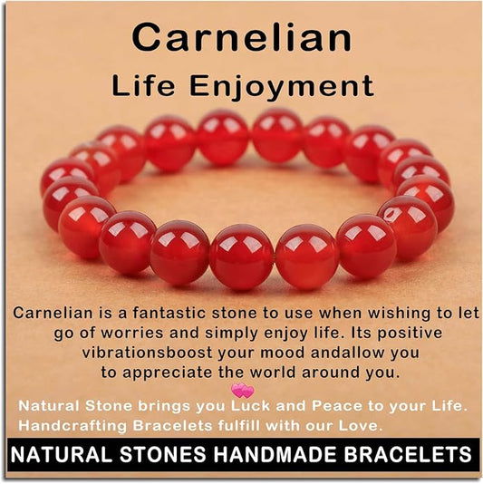 AD Beads Handmade Gemstone Stretch Elastic Bracelet Crystal Healing Reiki Nature's Beauty and Spiritual Essence Unisex