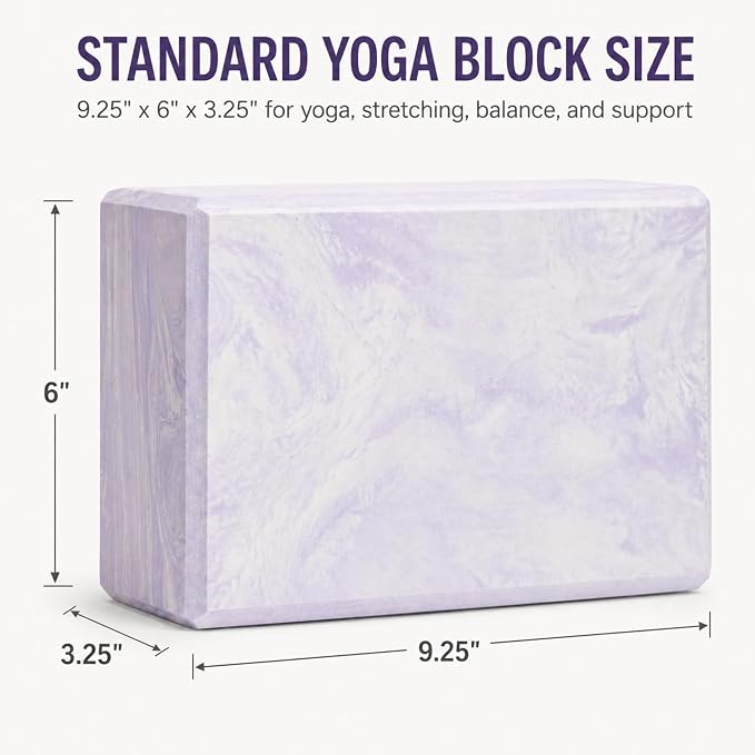 Yoga Block – High-Density Foam Exercise Block for Yoga, Pilates, Stretching & Meditation – Non-Slip, Lightweight & Durable by Lunai
