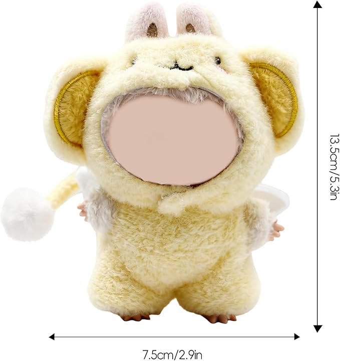 17cm Doll Clothes, Bear Outfits for Clothes Set, Premium Fashion Dolls Keychain Accessories, Faking Animal Style Outfit Jumpsuit (bee)