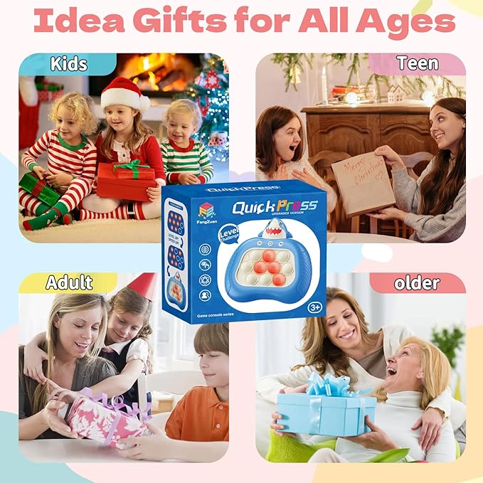 Unicorn Pop Fidget Game Toys, Light Up Fidget Toy with 1 Min Auto-Off Electric Pop Bubble Game Controller Handheld Puzzle Game Sensory Toys Birthday for Kids Girls