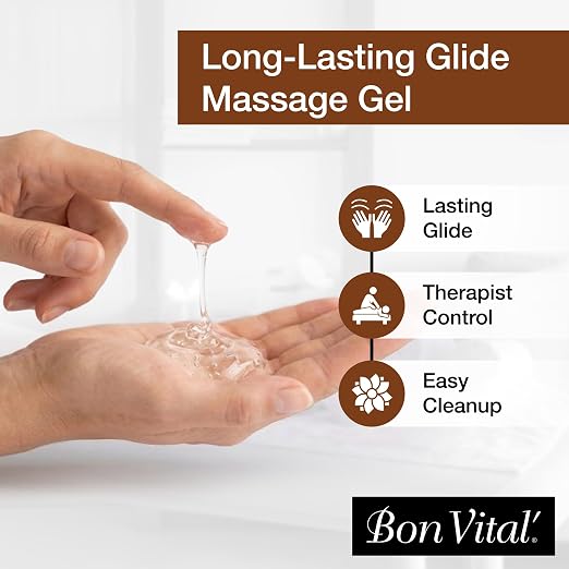 Bon Vital' Coconut Massage Gel, 5 Gallon, Lightweight Formula with Pure Fractionated Coconut Oil, Professional Therapy Lotion, Hydrating and Unscented