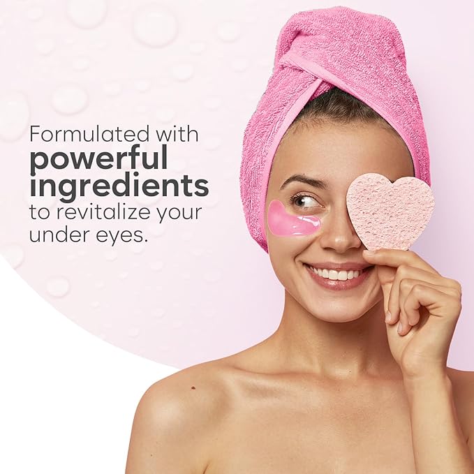 AURAE Rose Under Eye Patches (30 Pairs) - Under Eye Mask for Appearance of Dark Circles - For Puffy Eyes Smoothing - Skincare Mask