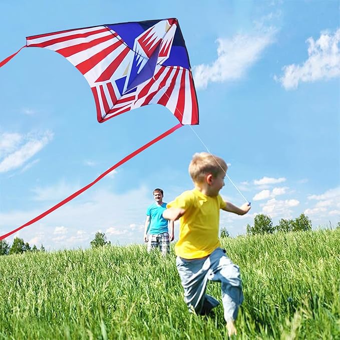 Kite, Large Delta Kites for Kids and Adults, Easy to Fly Rainbow Kites, Durable Multifunctional Beach Kite, Tangle-Free Flight Line, Durable