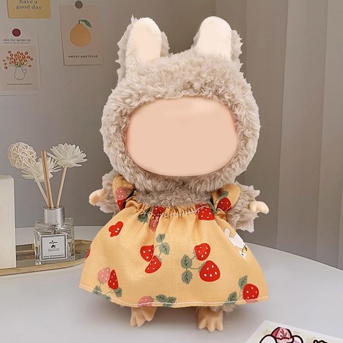 17cm Doll Clothes Set (No Doll) –5-Pack Handmade Outfits with Accessories for 6.7” Dolls, Premium Cotton Clothing with Gift-Ready Packaging, Perfect for Dress-Up and Collectors (FH6, 5)
