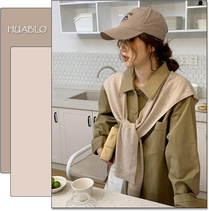 huablo Women's Fashion Knitted Shawl - Khaki Sweater Shawl for Air-Conditioned Rooms
