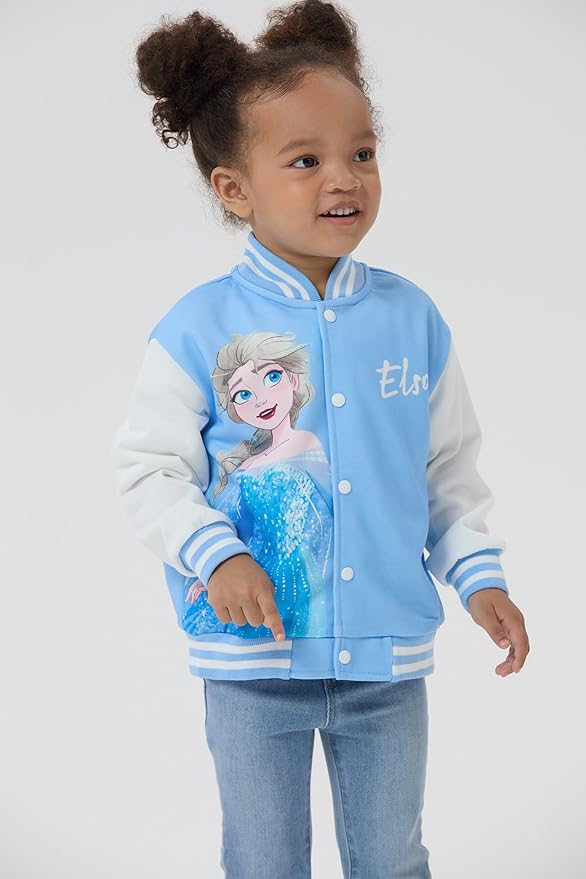 Disney Minnie Mickey Stitch Princess Frozen Marvel Jacket Lightweight Coat Button up Color Block Sweatshirt Sizes 2-14 Years