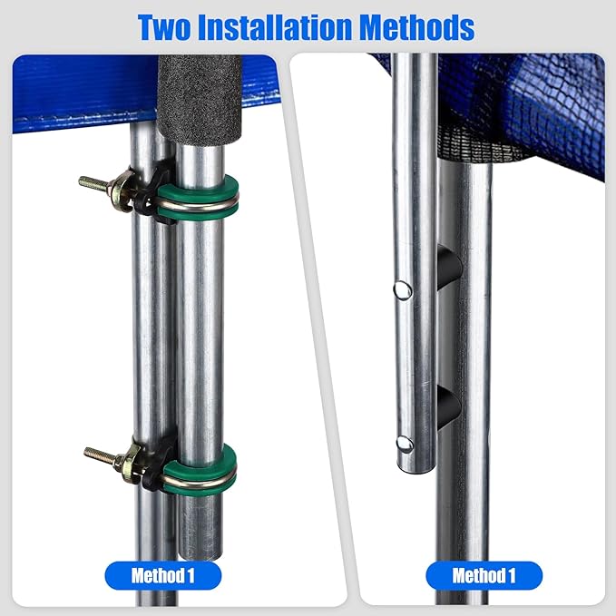 TOBWOLF Trampoline Poles Replacement, Universal Trampoline Replacement Enclosure Poles with Safety Foam Sleeves, Fits 12-16FT Trampolines