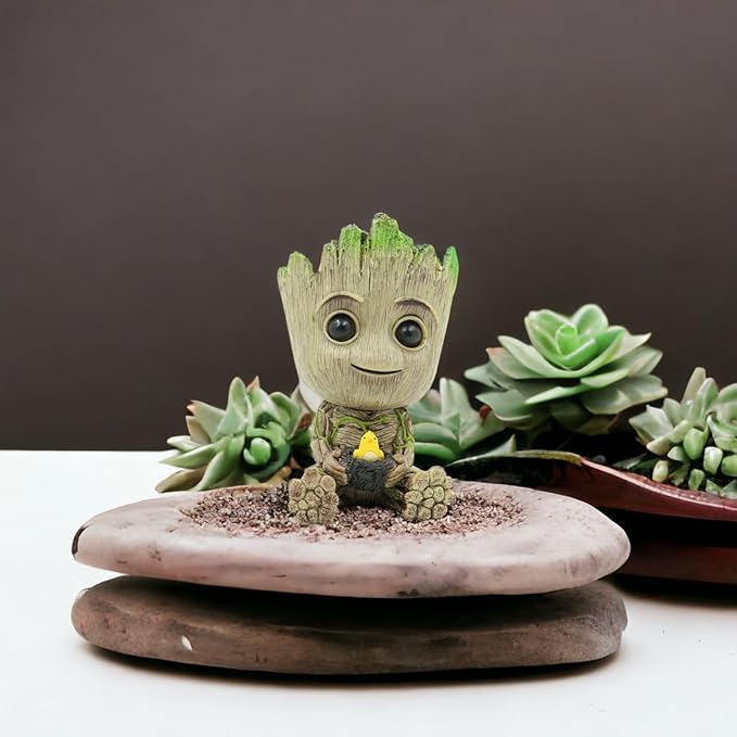 Mini Tree Men Figurine Miniature Model Home Accessories Decompression Artefact Kids (Bird Nest Model)