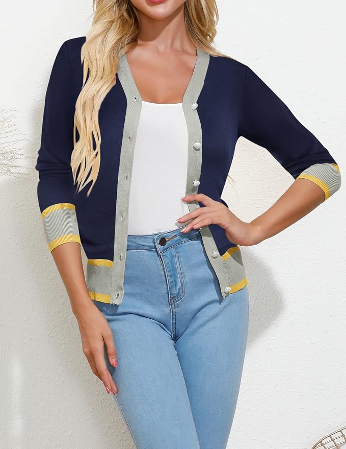 GRACE KARIN Cardigan Sweaters for Women Lightweight Long Sleeve Cropped Cardigan Summer Fall Fashion Clothing Outfits Shrug