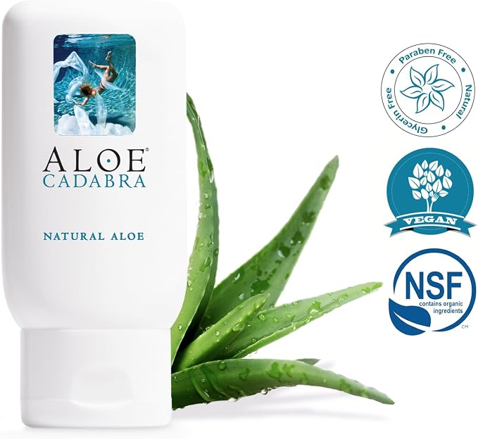 Aloe Cadabra Natural Water Based Personal Lubricant and Vaginal Moisturizer, Organic Aloe Lube for Men, Women and Couples, Non-Staining, pH Balanced (Unscented 2.5 Ounces, 1 Pack)