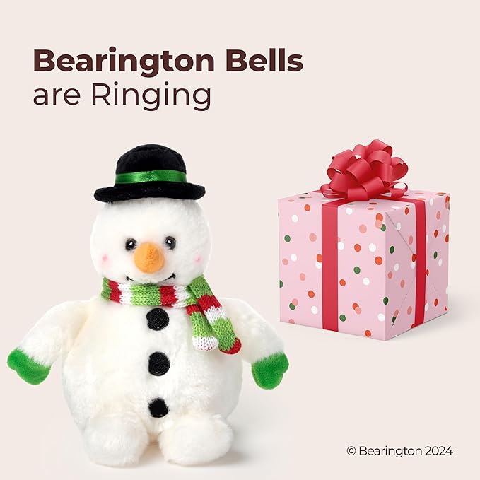 Bearington Snowball The Plush Snowman, Stuffed Snowman, 7 Inch Christmas Plushies, Ideal Christmas Stuffed Animals Gift for Toddlers, Kids & Teens, for Ages 3-14