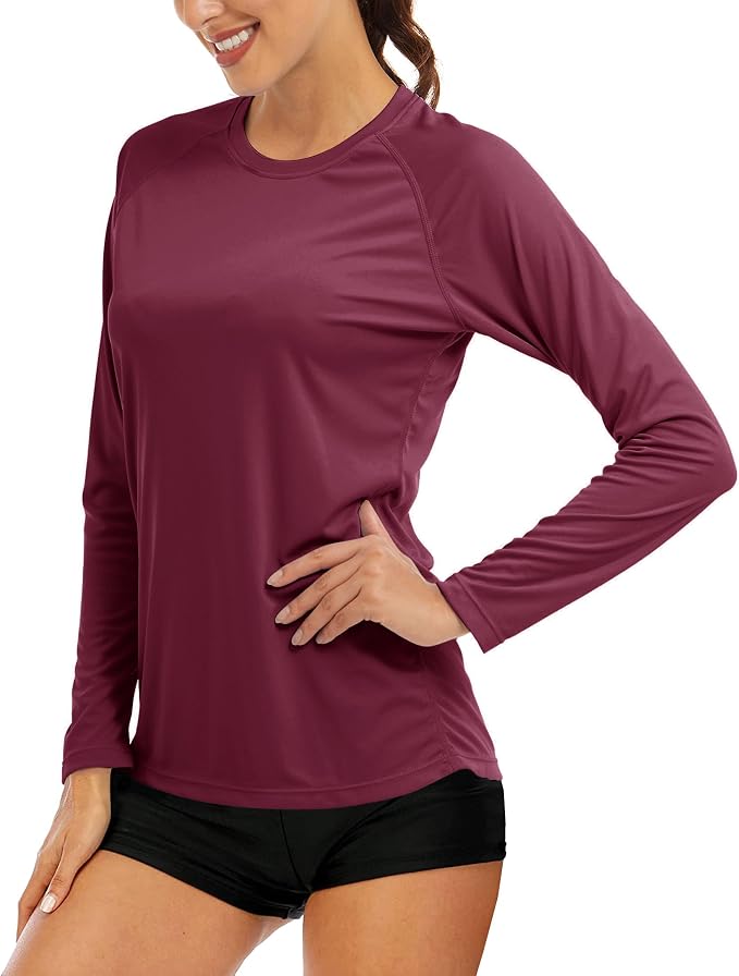 MAGCOMSEN Women's Long Sleeve Shirts UPF 50+ Sun Protection Shirts for Hiking Fishing Workout Rash Guard