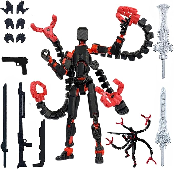 (Assembly Completed) T13 Action Figure Set, 7.2 Inch Dummy 13 3d Printed ActionFigure Toy Gifts for Kids, Robot 13 Action Figure Full Body Mechanical Doll Christmas Birthday Gift for Boys Girls