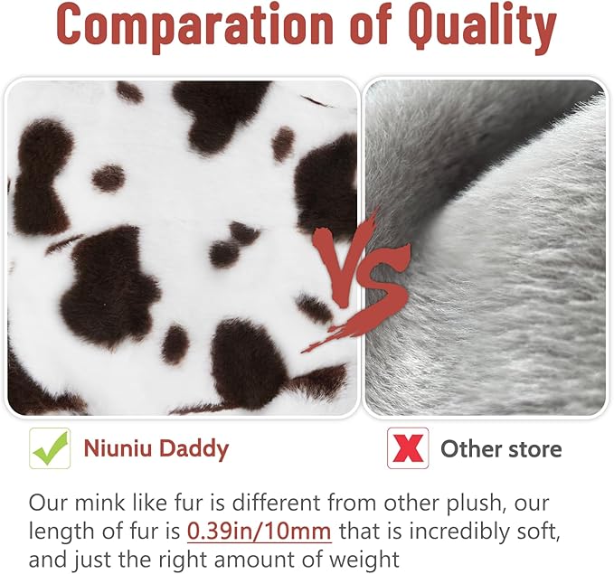 Niuniu Daddy 20" | 3.3 Pound Cow Weighted Stuffed Animals for Kids Adults, Fluffy Cow Weighted Beads for Body Pillow for Hugging, Soft Plush Toy for Gift Birthday Christmas Holiday Easter Presents