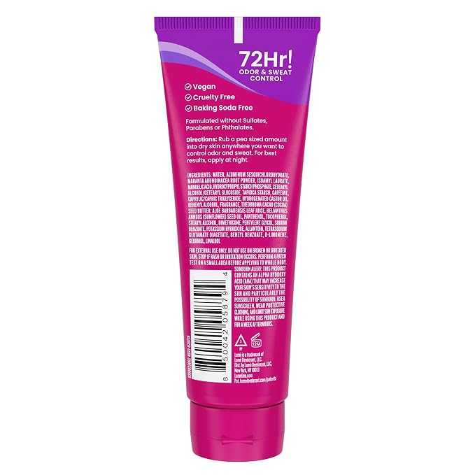 Lume Whole Body Deodorant Plus Sweat Control - Smooth Cream Tube - 72 Hour Odor And Sweat Control - Baking Soda Free, Skin Loving - 3.0 ounce (Lavender Sage)