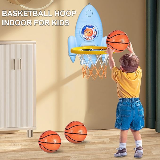 Mini Basketball Hoop with Balls and Pump for Kids Boys Girls Age 2 3 4 5 6,Toddlers Basketball Hoop for Indoor or Outdoor Play,Adjustable Height,Toys Gift for Childs