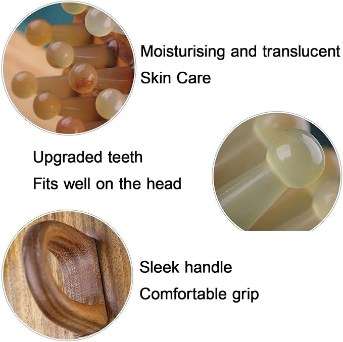 Multifunctional Wood Therapy Massage Tools Meridian Pressure Brush & Cellulite Brush for Scalp Stimulation Body Shaping & Muscle Recovery(7 Nails-Set)