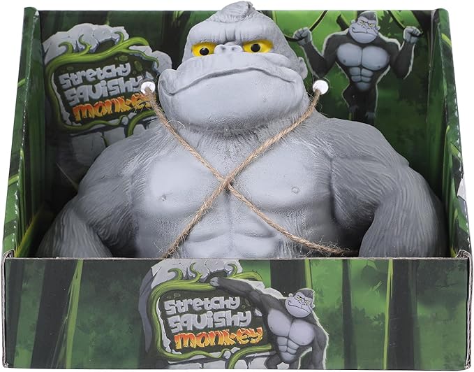 Super Stretchy Gorilla Fidget Toy, Squishy Monkey Squeeze Toy, Splat Maxi Kong, Sensory and Fidget Toy for Kids and Adults, Fun Gift for Fidgeters, Ideal Gift for Kids (Gray)