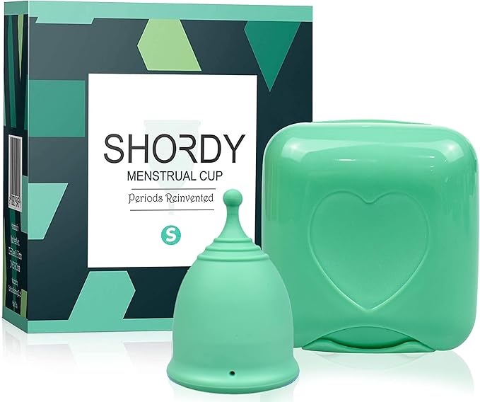 SHORDY Menstrual Cups - Small Reusable Period Cup for Teens & Women (Green) | Light flow, 100% medical grade silicone, 12 hr comfort, Disc & tampon alternative, Feminine care, Copa menstrual para mujer