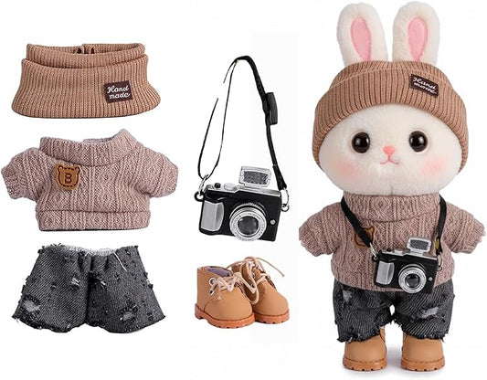 5set 17cm Dolls Clothes Outfit Set - Casual Style Costumes for Doll Figures, Camera Set,Have a seat Clothes - 6.7 Inches Cute Dolls Daily Refill,Gifts for 17cm Doll Lovers (Style-L)
