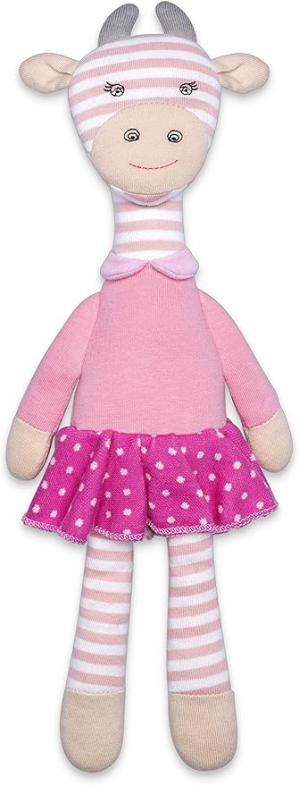Apple Park Organic Farm Buddies - Georgia Giraffe Plush Baby Toy for Newborns, Infants, Toddlers - Hypoallergenic, 100% Organic Cotton